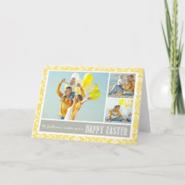 Yellow Damask | Foto Collage Happy Oaster Card Feiertagskarte