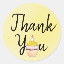 Yellow Danke, Cupcake Runder Aufkleber