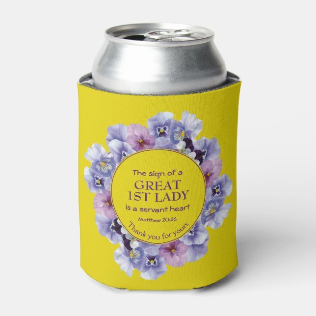 Yellow Danke, Pastor Ehefrau 1. Lady Floral Dosenkühler (Kanne Vorderseite)