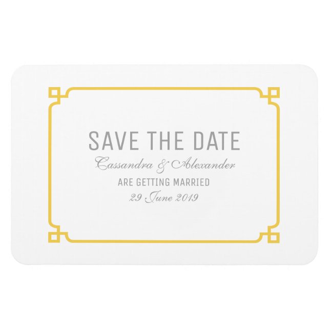 Yellow Deko Chic Save the Date Magnet (Horizontal)