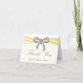 Yellow Diamond Bow Wedding Dankeschön Karte