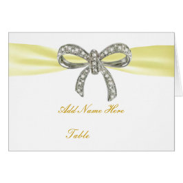 Yellow Diamond Bow Wedding Table Platzkarte