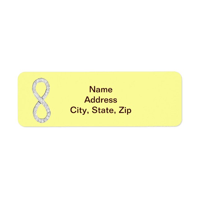 Yellow Diamond Infinity Wedding Address Labels (Vorne)