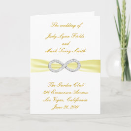 Yellow Diamond Infinity Wedding Program Card Programm
