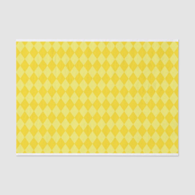 YELLOW DIAMOND MARDI GRAS PATTERN SEIDENPAPIER (Vorderseite)