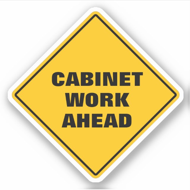 Yellow diamond road SIGN CABINET ARBEIT Aufkleber (Vorderseite)