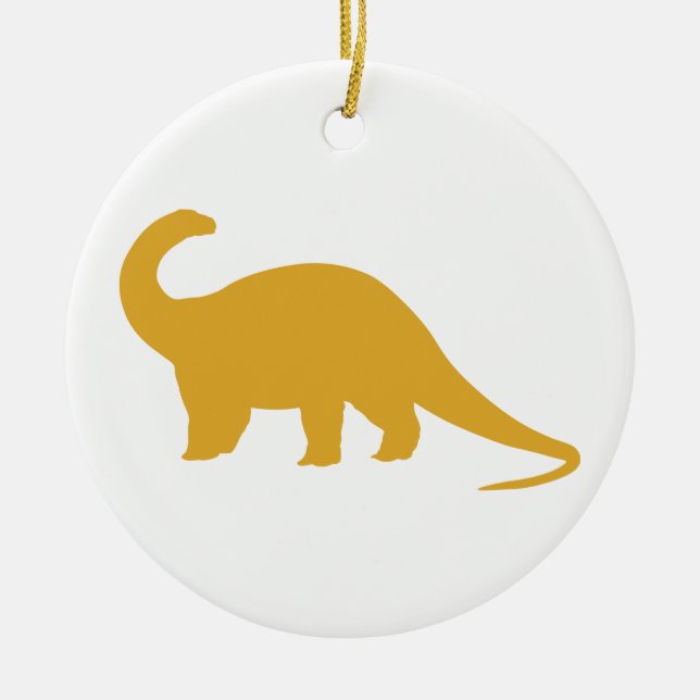 Yellow Dinosaurier Keramik Ornament (Vorne)