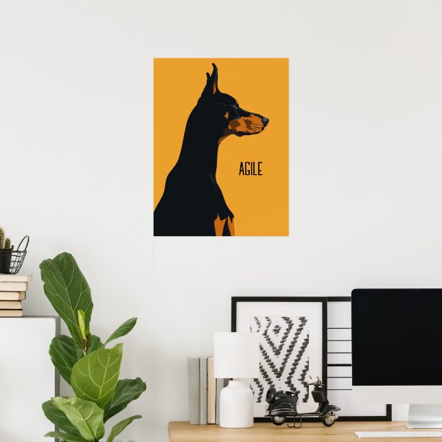 Yellow Doberman Poster (Heimbüro)