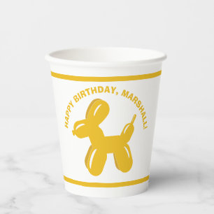 Yellow Dog Ballon Tier Personalisiertes Party Pappbecher