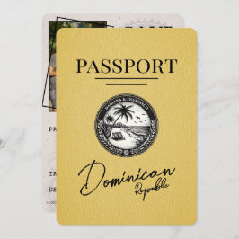 Yellow Dominican Passport Save The Date