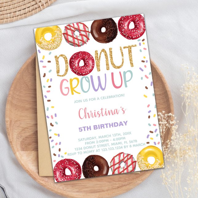 Yellow Donut Geburtstagseinladungen Einladung (Yellow Donut Birthday Invitations)