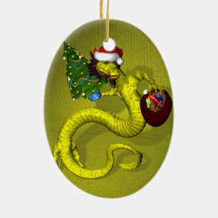 Yellow Dragon Keramik Ornament
