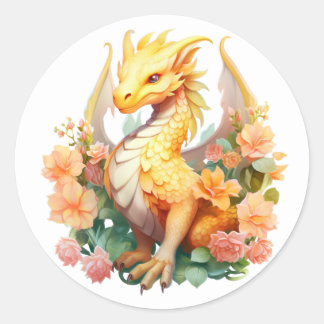 Yellow Dragon Runder Aufkleber