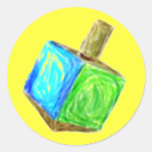 Yellow Dreidel Sticker (Vorderseite)