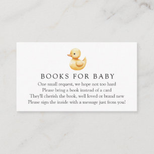 Yellow Duck Books für Babyanfrage Begleitkarte