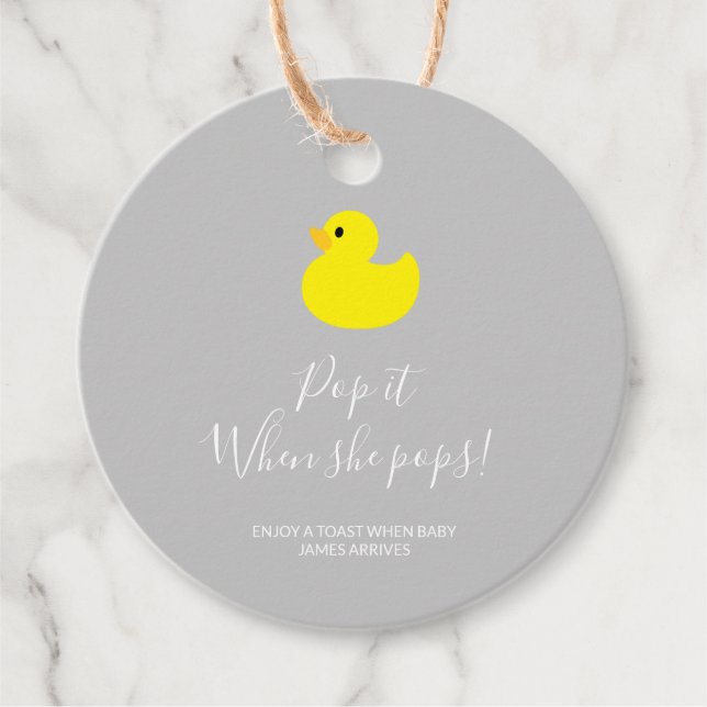 Yellow Duck Pop it Wenn sie Pop Geschenkanhänger (Vorderseite)