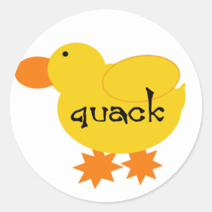 Yellow Duck Quack Tshirts und Geschenke Runder Aufkleber