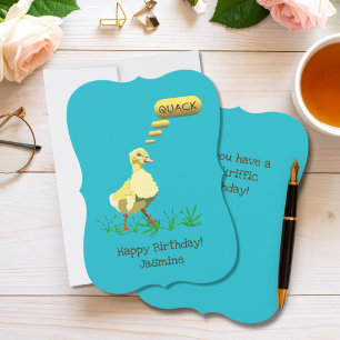 Yellow Duck Sprichwort Quack Happy Birthday Card