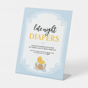 Yellow Ducky Late Night Diapers Pedalstal-Zeichen Sockelschild