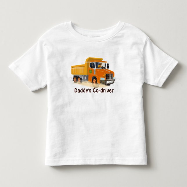Yellow Dump Truck Cartoon für Kinder Kleinkind T-shirt (Vorderseite)