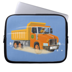 Yellow Dump Truck Cartoon für Kinder Laptopschutzhülle