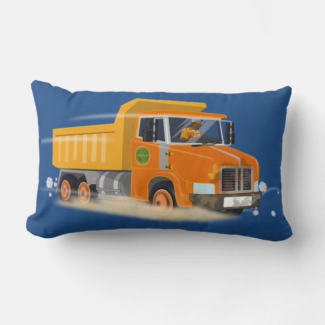 Yellow Dump Truck Cartoon für Kinder Lendenkissen (Vorderseite)