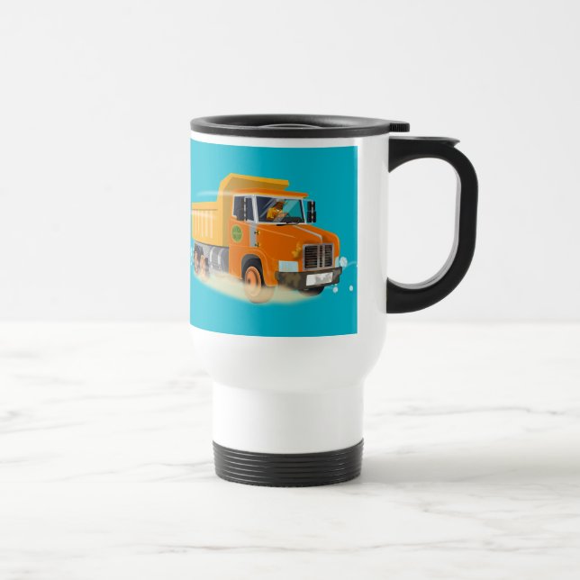 Yellow Dump Truck Cartoon für Kinder Reisebecher (Rechts)