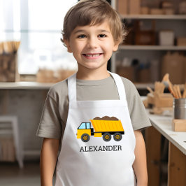 Yellow Dump Truck Personalized Construction Kinderschürze