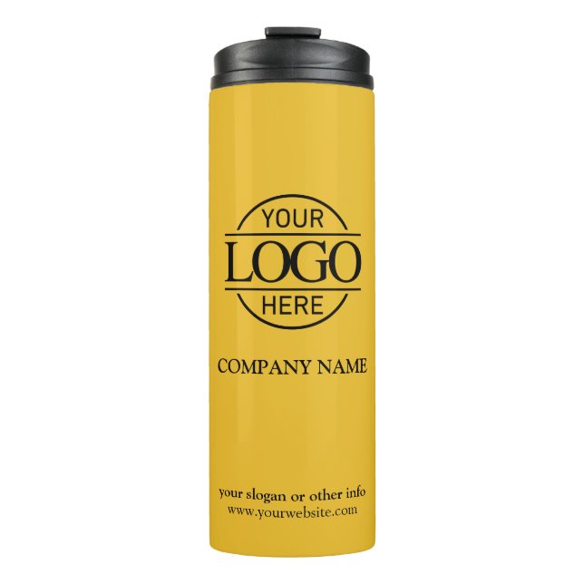 Yellow Elegant Werbefirma-Logo Thermosbecher (Vorderseite)