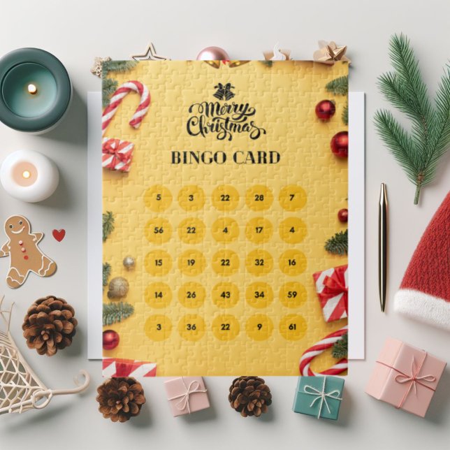 Yellow Elegante Christmas Bingo Jigsaw Puzzle (Von Creator hochgeladen)
