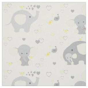 Yellow Elephant Baby Kinderzimmer Stoff