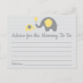 Yellow Elephant Baby Shower Advisor für Mama Cards Postkarte