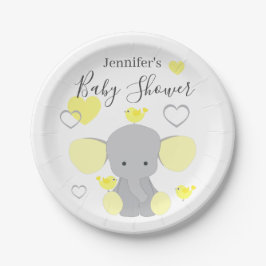 Yellow Elephant Boy Girl Baby Dusche Party Pappteller