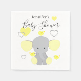 Yellow Elephant Boy Girl Baby Dusche Party Serviette