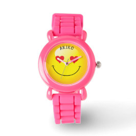 Yellow Emoji lächelnd Gesicht Decora Kei Armbanduhr