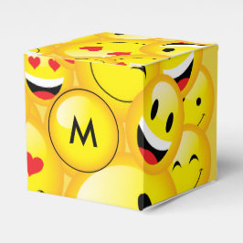 Yellow Emoji Party Emoticon Faces Pattern Geschenkschachtel