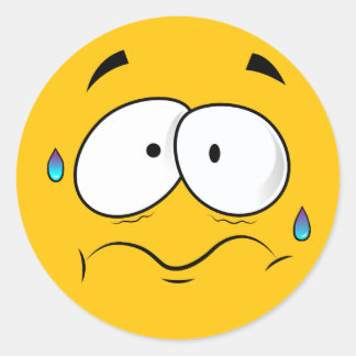 Yellow Emoji Runder Aufkleber