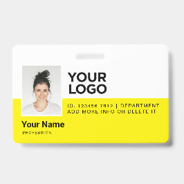Yellow Employee Moderne Foto ID Security Ausweis