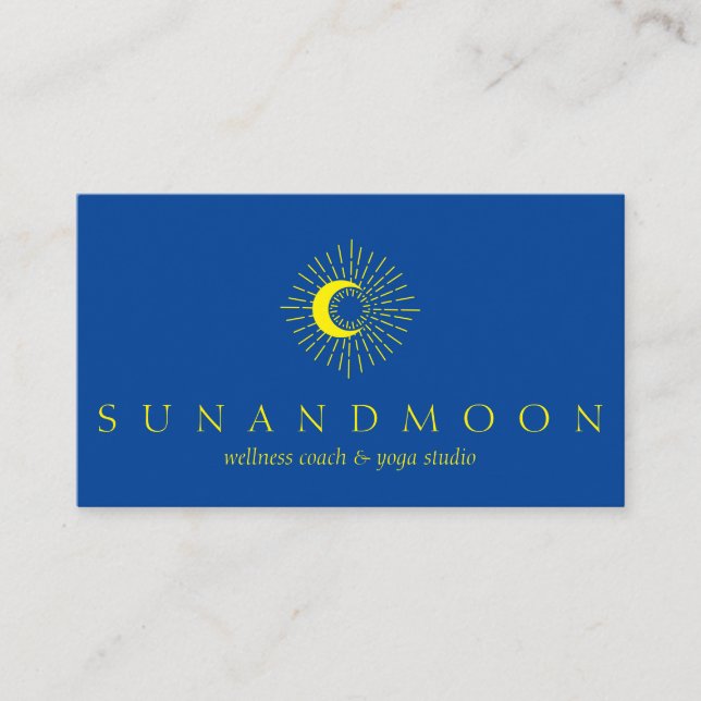 Yellow Energy Healing Sun Moon Spiritual Visitenkarte (Vorderseite)