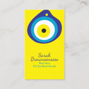 Yellow Evil Eye Bead Amulet Visitenkarte