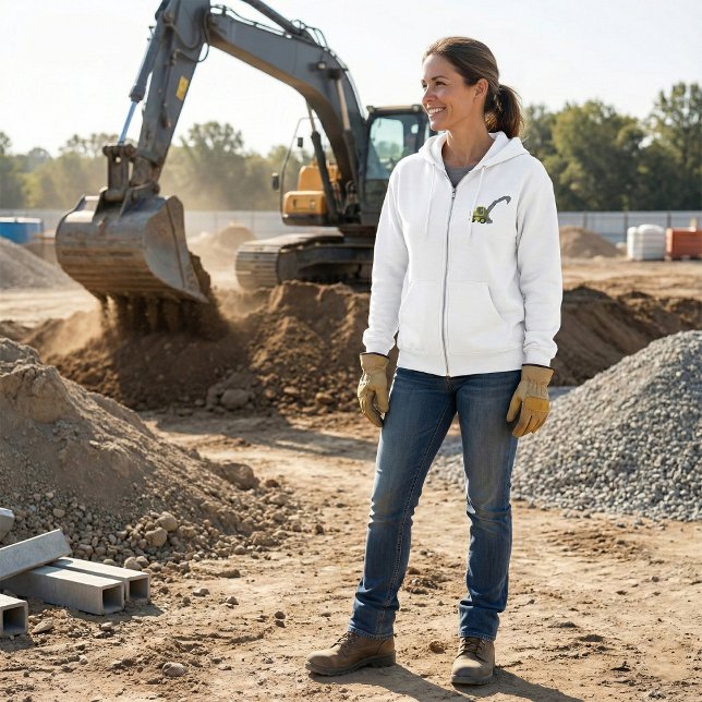Yellow Excavator Construction Machinery Hoodie (Von Creator hochgeladen)