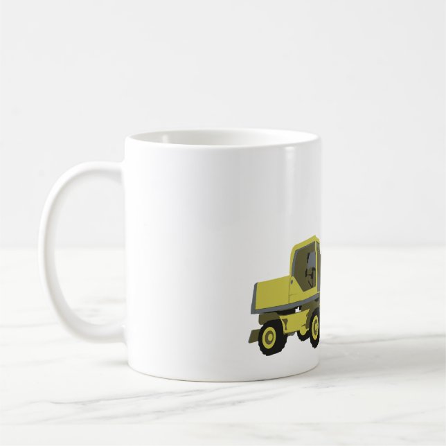 Yellow Excavator Construction Machinery Kaffeetasse (Links)