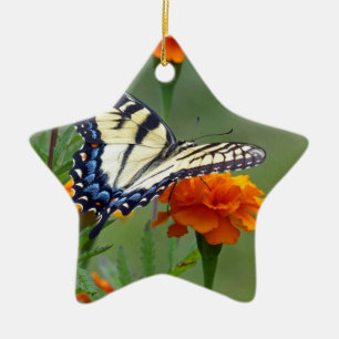 Yellow female Eastern Tiger Swallowtail Keramikornament