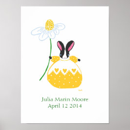 Yellow Fifi Daisy Bunny Geburtstagsposter Poster