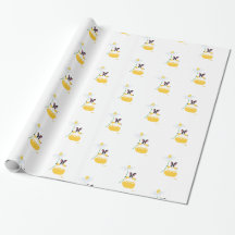 Yellow Fifi Daisy Bunny Wrapping Paper