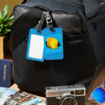 Yellow Fish des Kids auf dem Blue Pattern Gepäckan