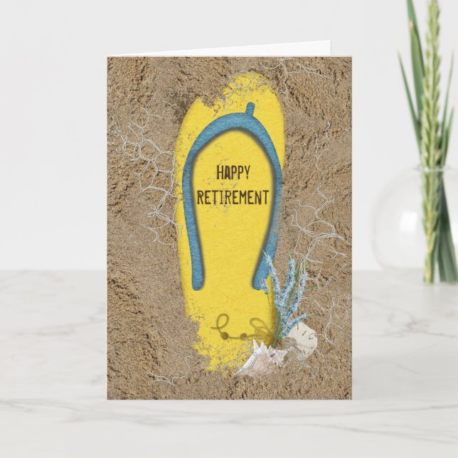 Yellow Flip-flops Card Karte (Vorderseite)