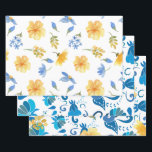 Yellow Floral blue tiles Italian Brautparty Geschenkpapier Set<br><div class="desc">Dieses Aquarell-Blumendesign besticht durch eine elegante Aquarellfarben-Blume in gelber Farbe mit blauem und weißem italienischem Hintergrund. Ein elegantes,  modernes Geschenkpapier aus blauem Brautparty. Schreiben Sie mir Hilfe oder individuelle Bestellungen.</div>