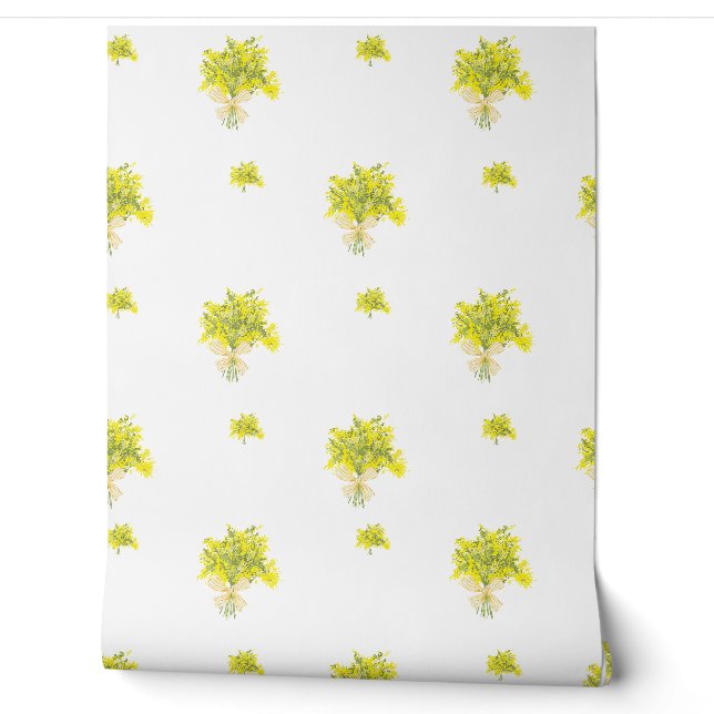 Yellow Floral Bouquet Wallpaper Tapete (Abrollen)