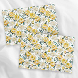 Yellow Floral Country Garden Elegant Botanical Kissenbezug